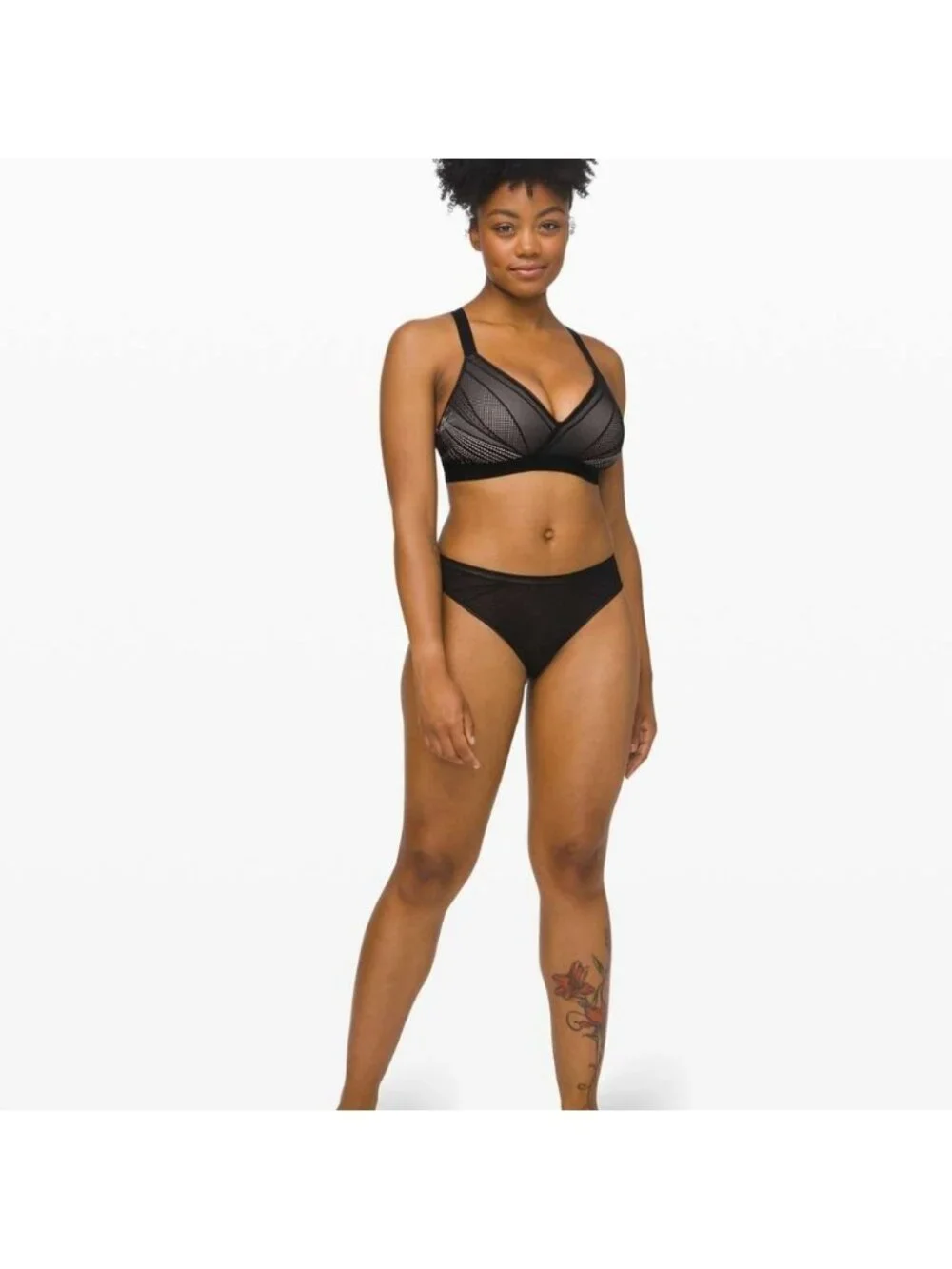 Lululemon Awake to Lace Bra Black / Barely Beige